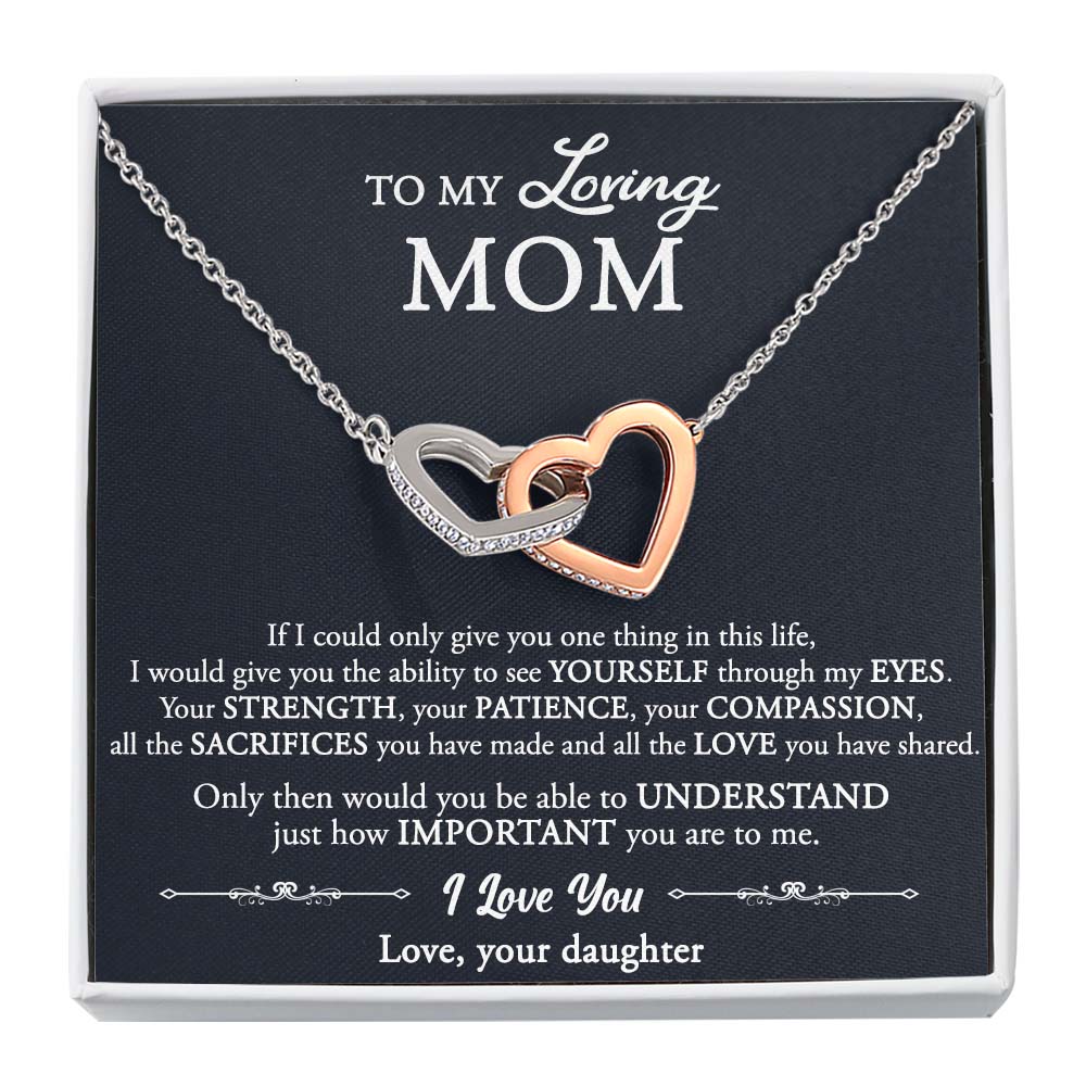 Interlocking Hearts Necklace for Mom standard box