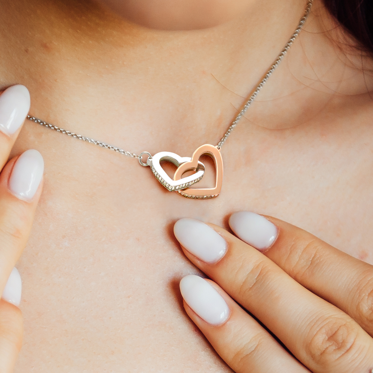 If I could only give you one thing in this life - Interlocking Hearts Necklace for Mom Birthday Mother&#39;s Day Gifts From Daughter