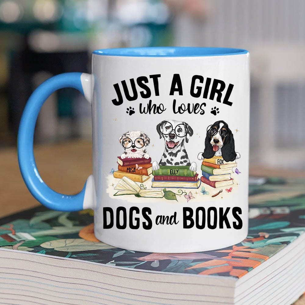 Personalized accent mug gifts for dog lovers - Dogs &amp; Books