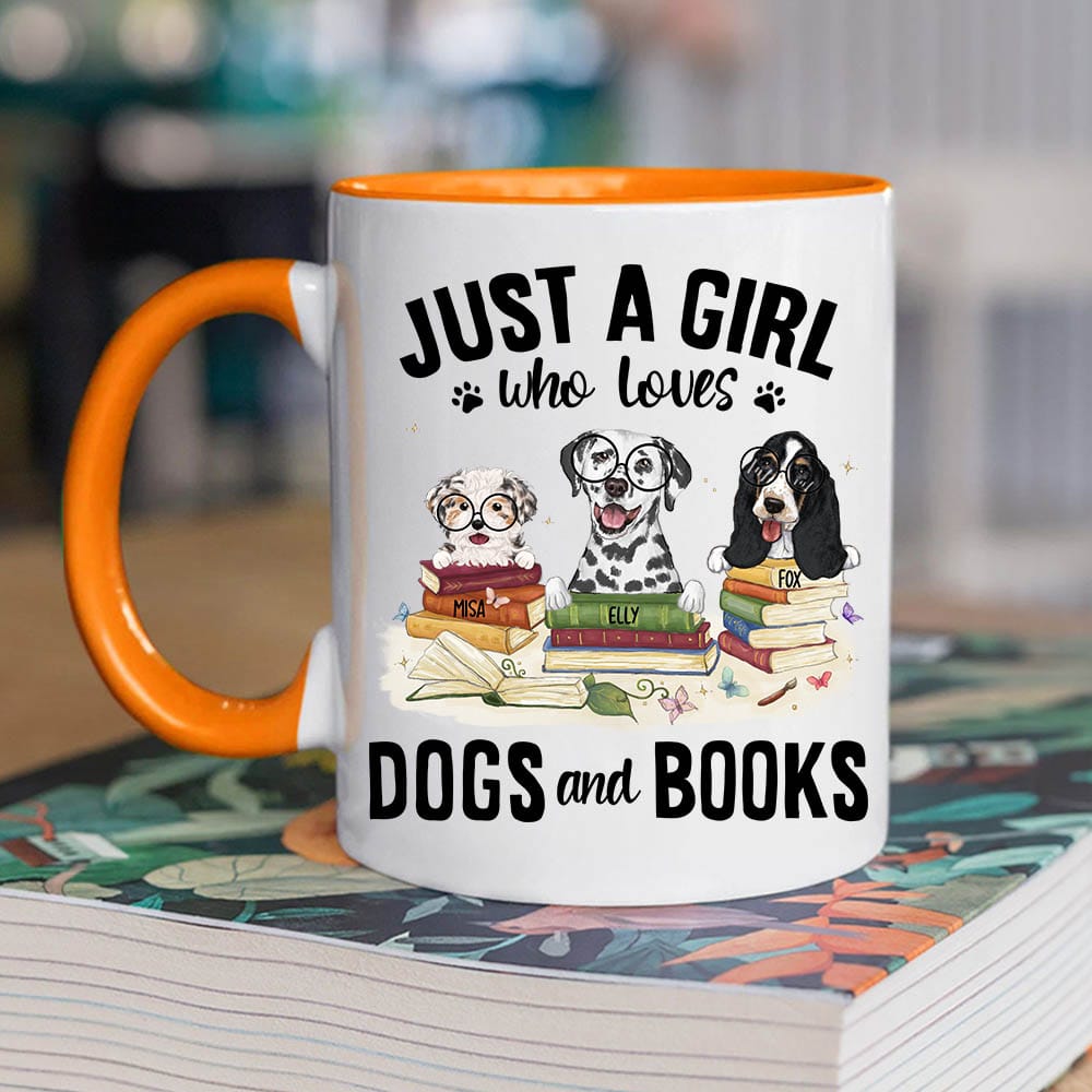 Personalized accent mug gifts for dog lovers - Dogs &amp; Books