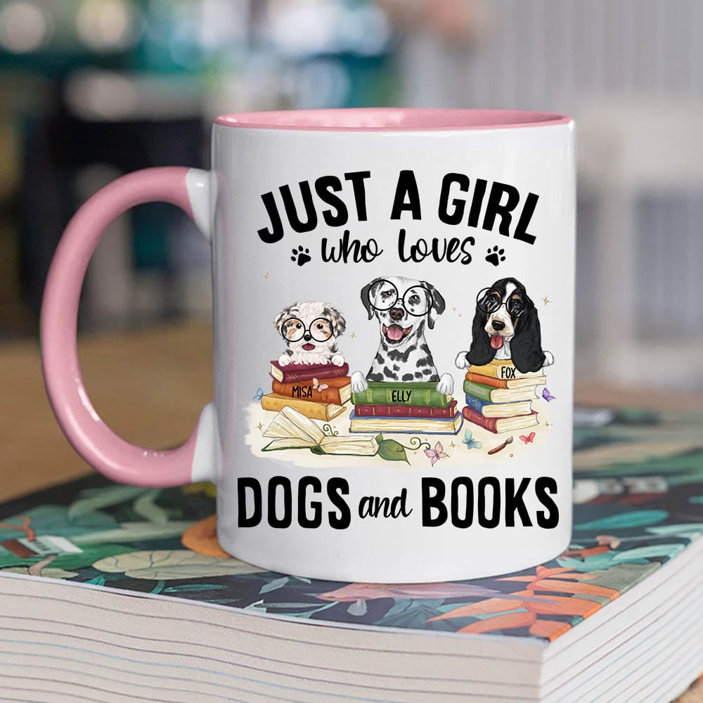 Personalized accent mug gifts for dog lovers - Dogs &amp; Books