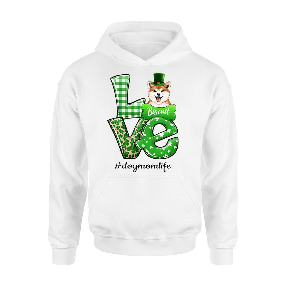 LOVE St. Patrick&#39;s Day Shirt Hoodie Custom Dog Lover Gifts