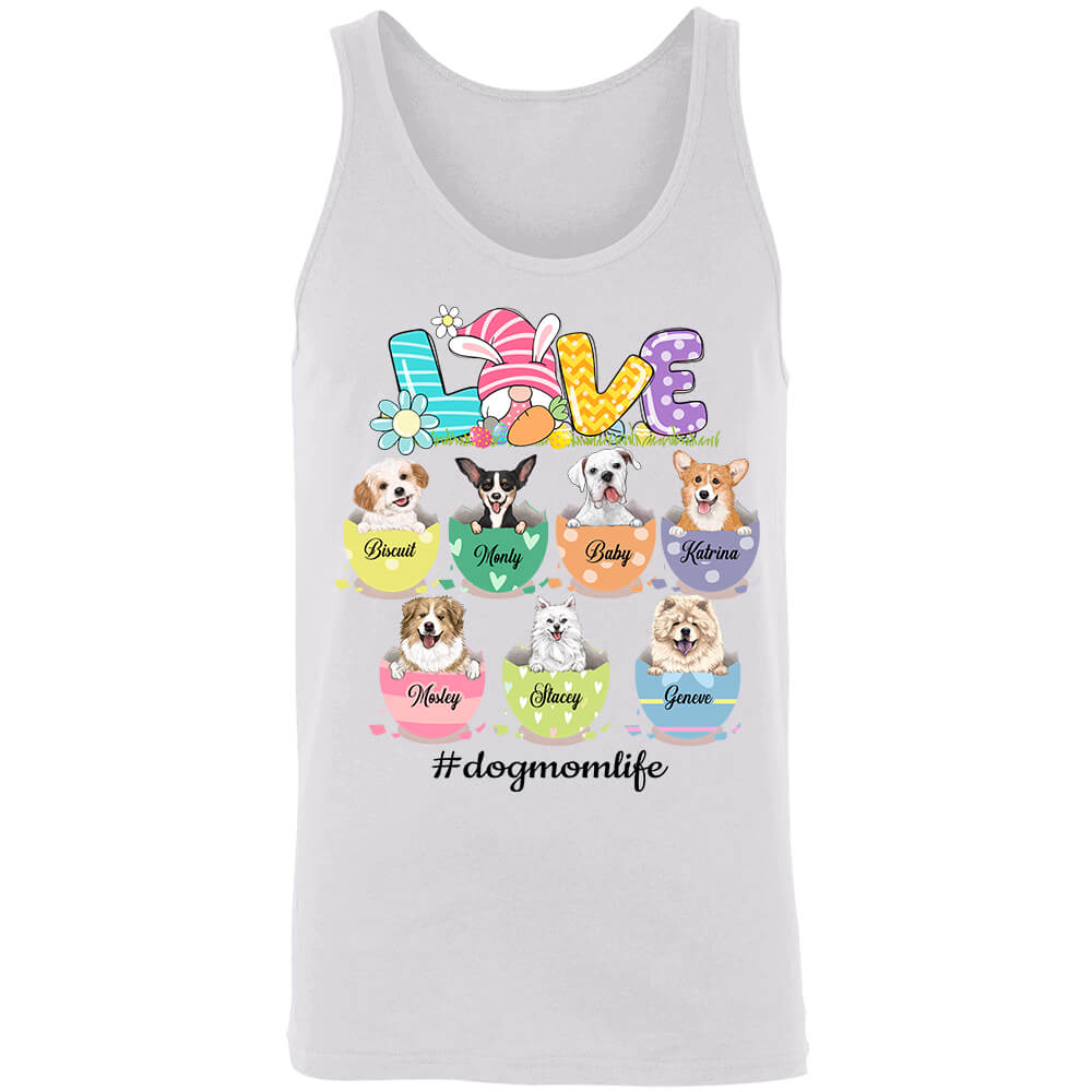 LOVE #dogmomlife Easter Tank Top - Personalized Easter Shirt Gifts for Dog Mom