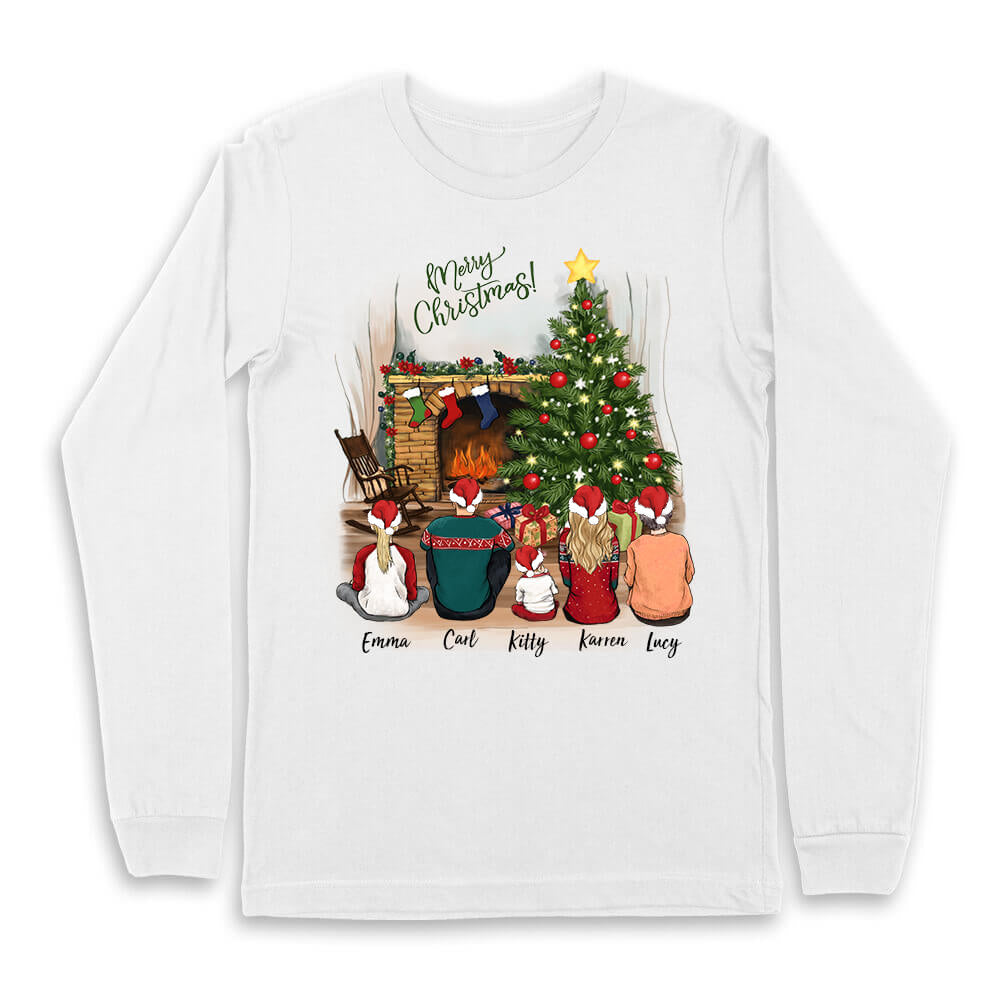 Personalized family members Long sleeve Christmas gift for the whole family - UP TO 5 PEOPLE - 2426