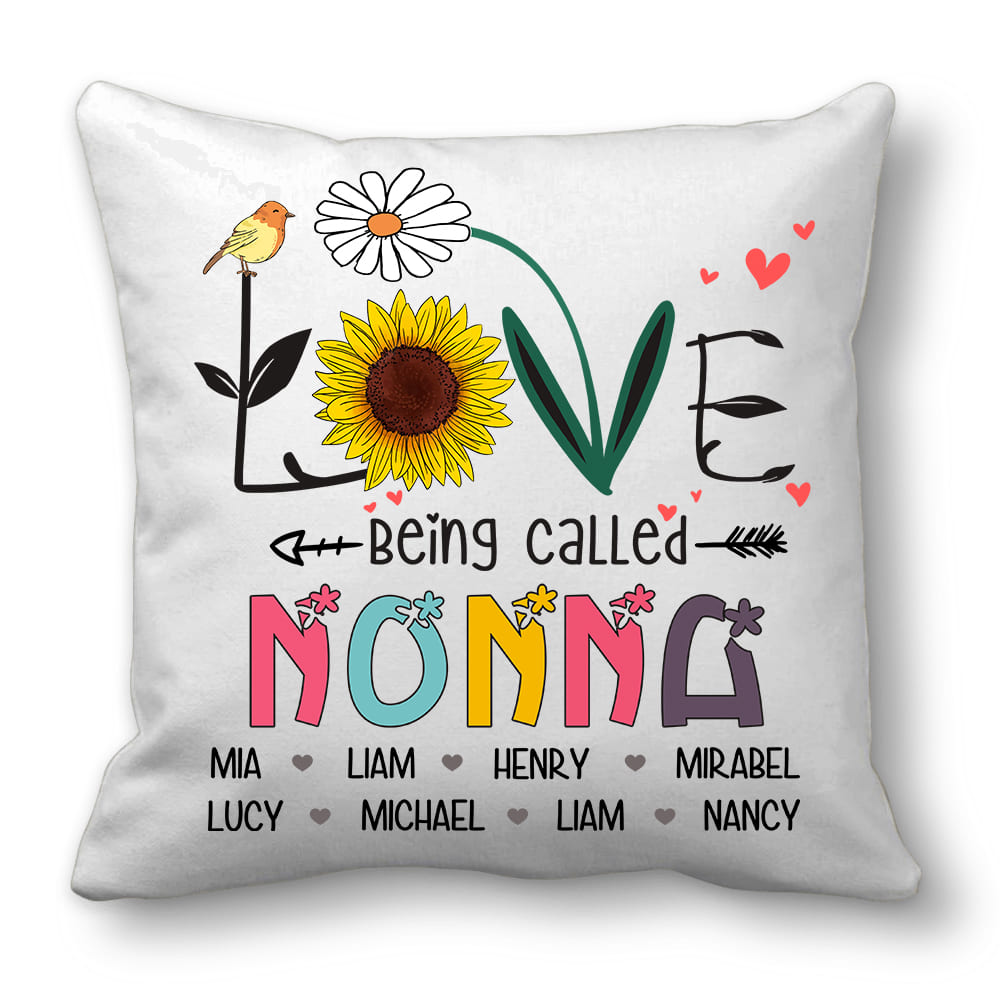 Love Being Called Nonna Custom Throw Pillow Mother&#39;s Day Gifts For Grandma