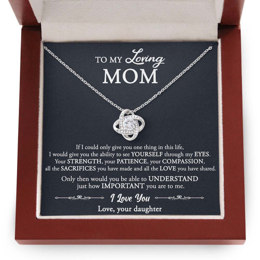 Love Knot Necklace for Mom luxury box