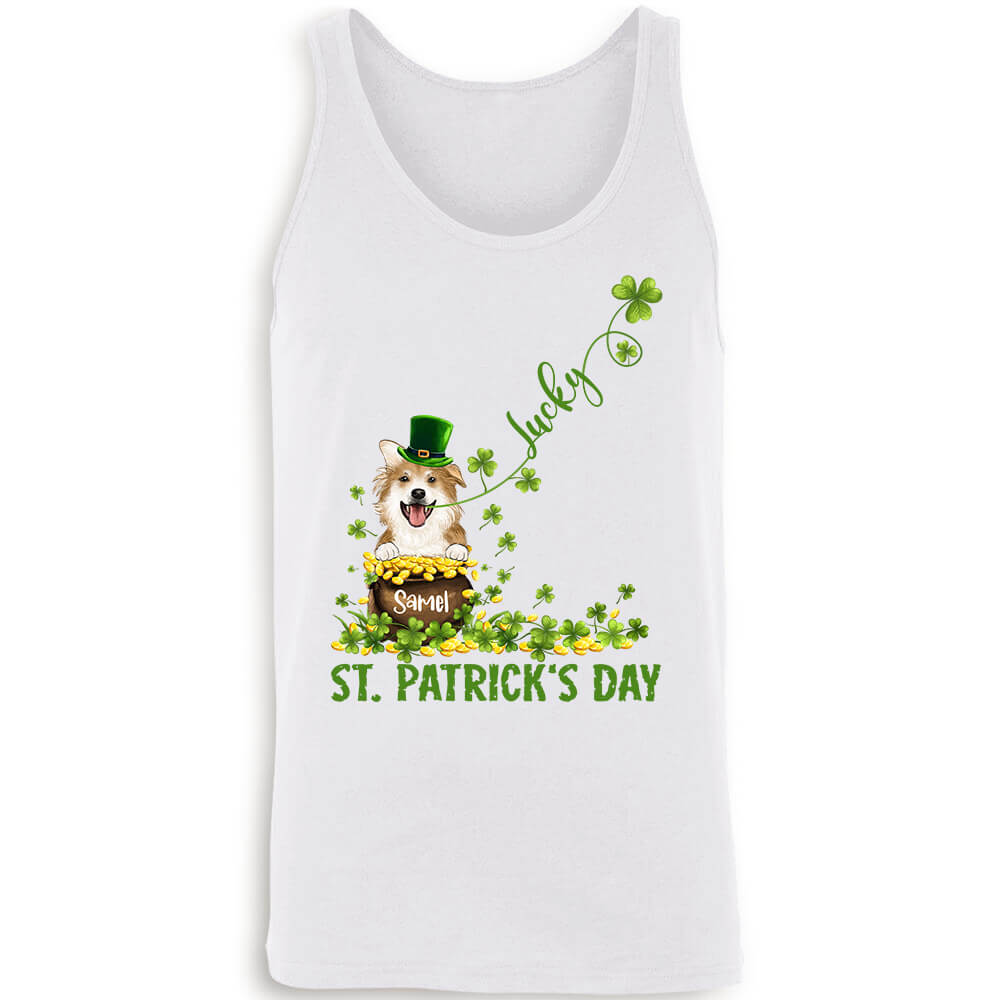 Lucky Dog St. Patrick&#39;s Day Tank Top Custom Dog Lover Gifts