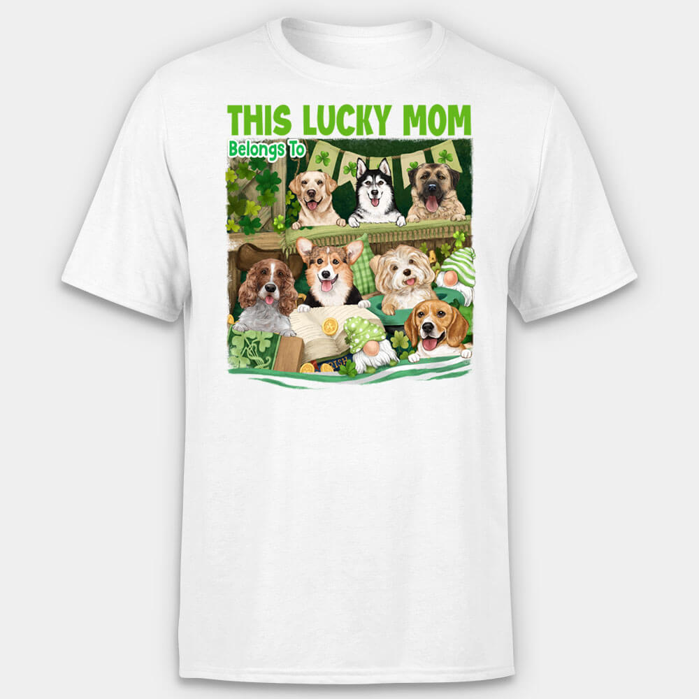 Lucky Mom - St. Patrick&#39;s Day T-shirt for Dog Mom