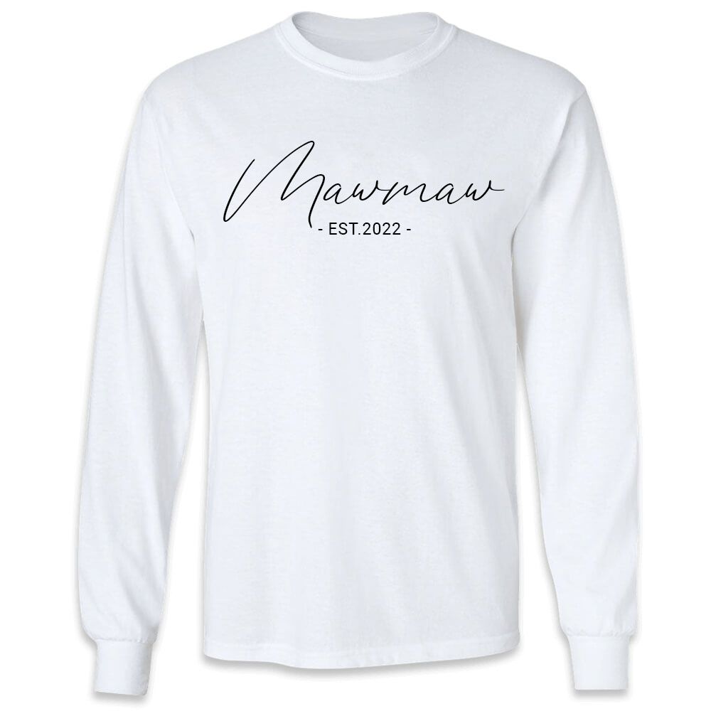 Mawmaw Est. 2022 Long Sleeve T-shirt - Grandma Shirts For Women Mawmaw Gifts white