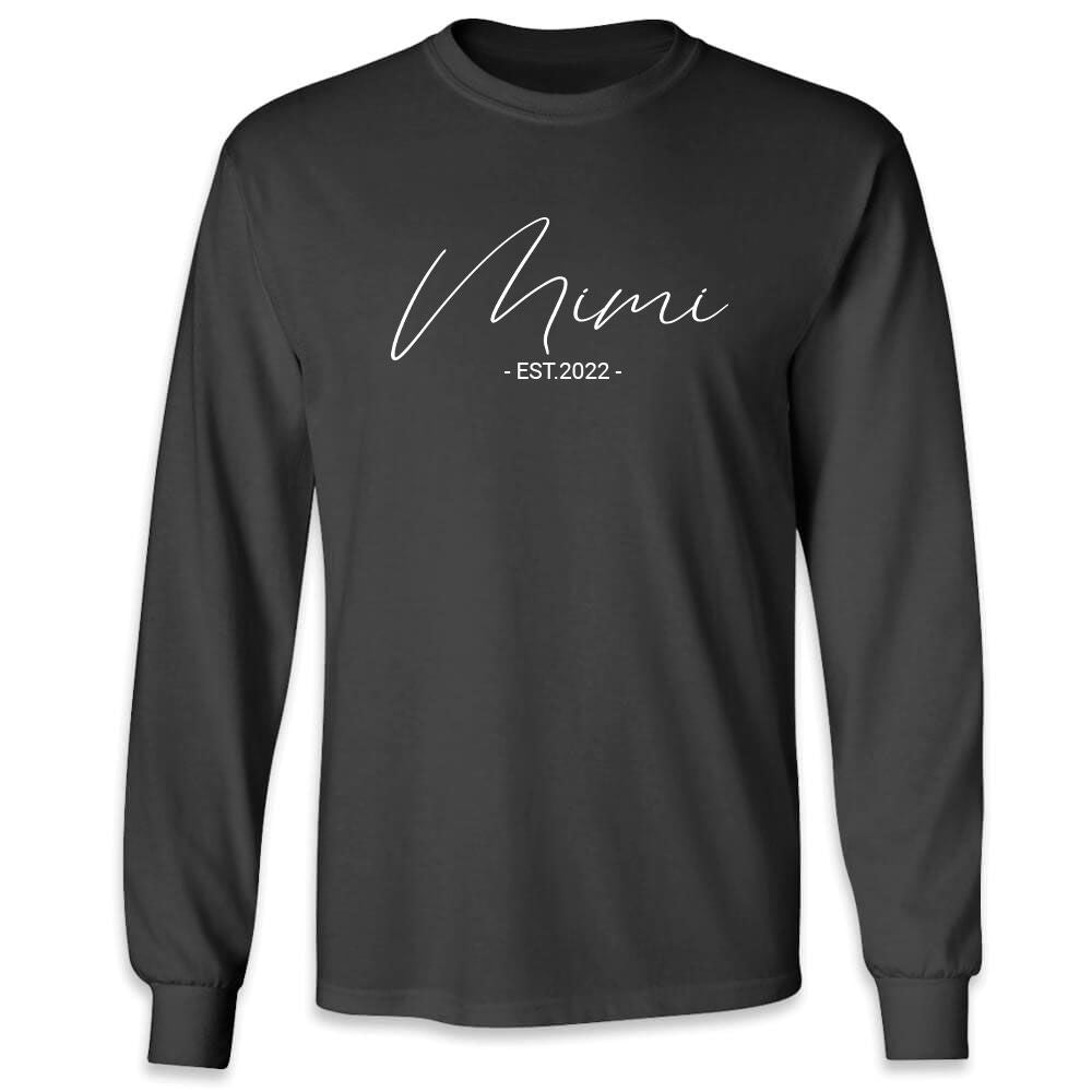 MiMi Est. 2022 Long Sleeve T-shirt - Grandma Shirts For Women MiMi Gifts black