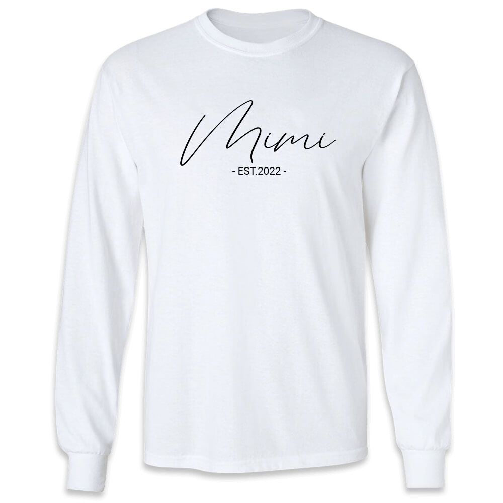 MiMi Est. 2022 Long Sleeve T-shirt - Grandma Shirts For Women MiMi Gifts white