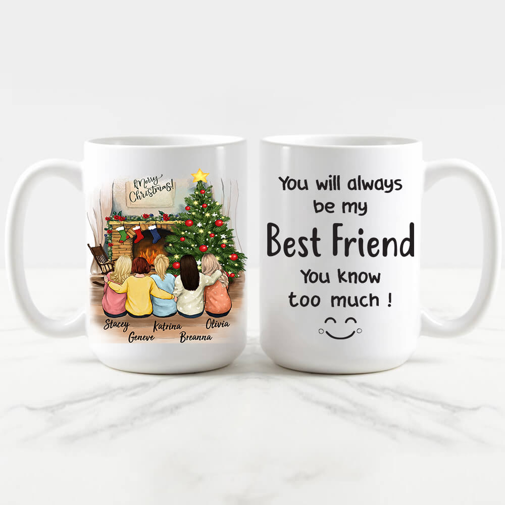Personalized best friend Christmas Mug - 15oz