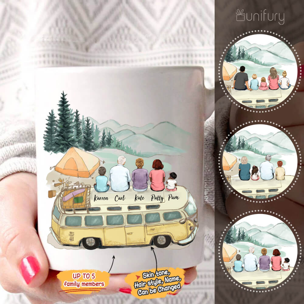 custom coffee mug of family going camping - 11oz - Unifury