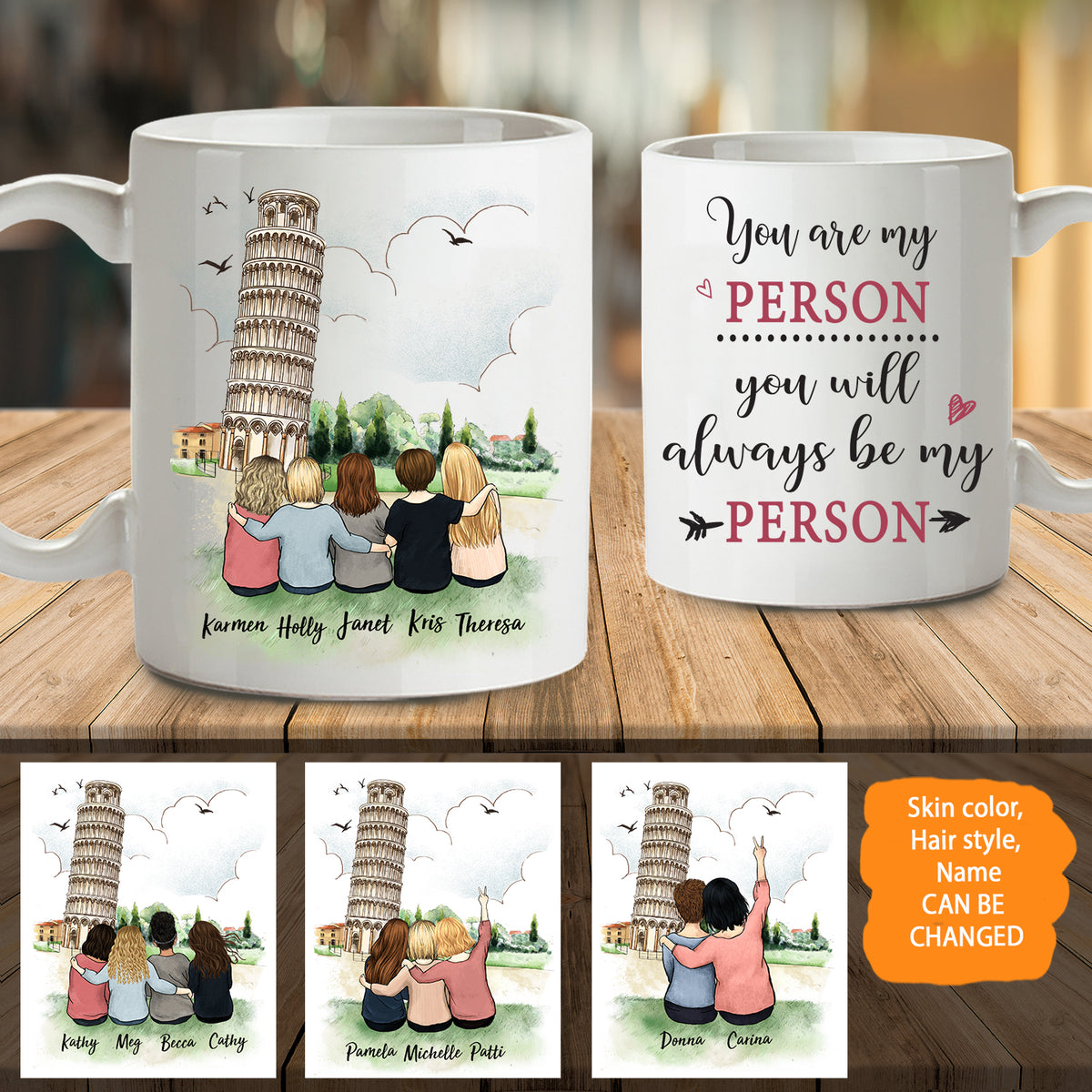Personalized Best Friend Pisa Coffee Mugs - quote