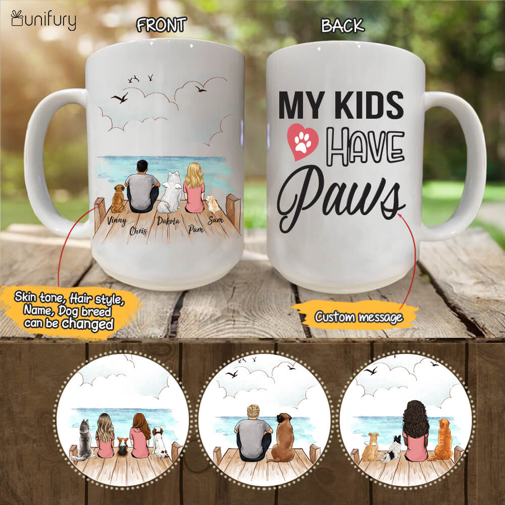 Personalized dog mug gifts for dog lovers - My Kids have paws