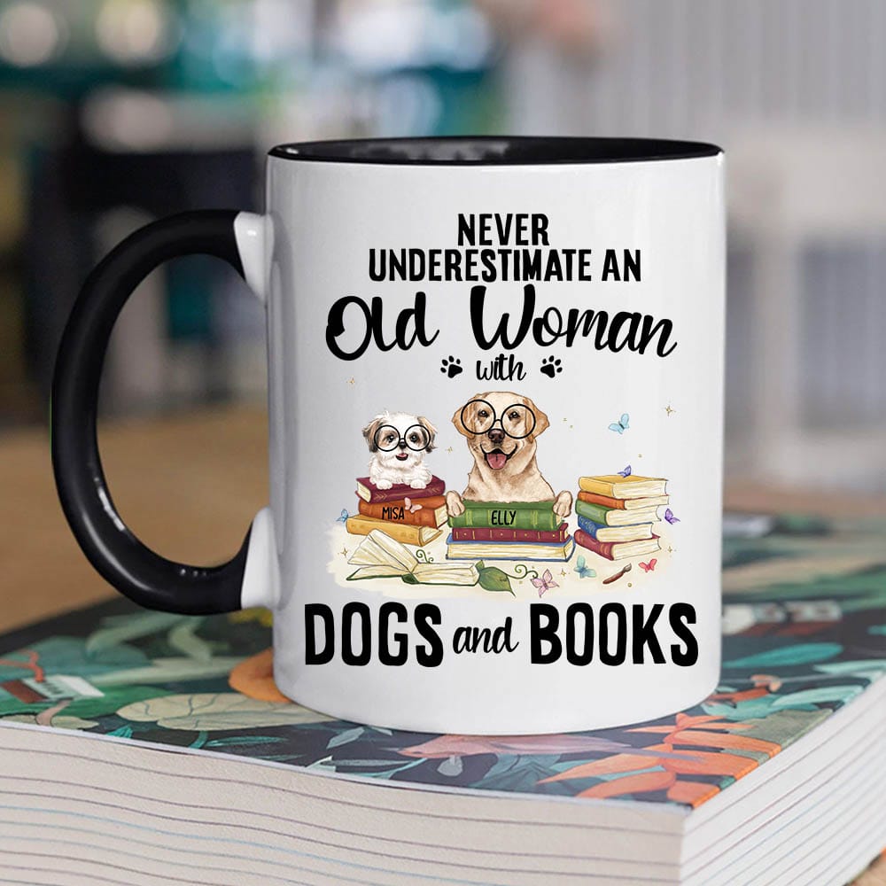 Personalized accent mug gifts for dog lovers - Dogs &amp; Books