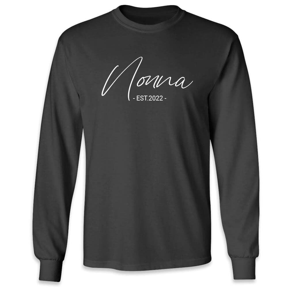 Nonna Est. 2022 Long Sleeve T-shirt - Grandma Shirts For Women Nonna Gifts black