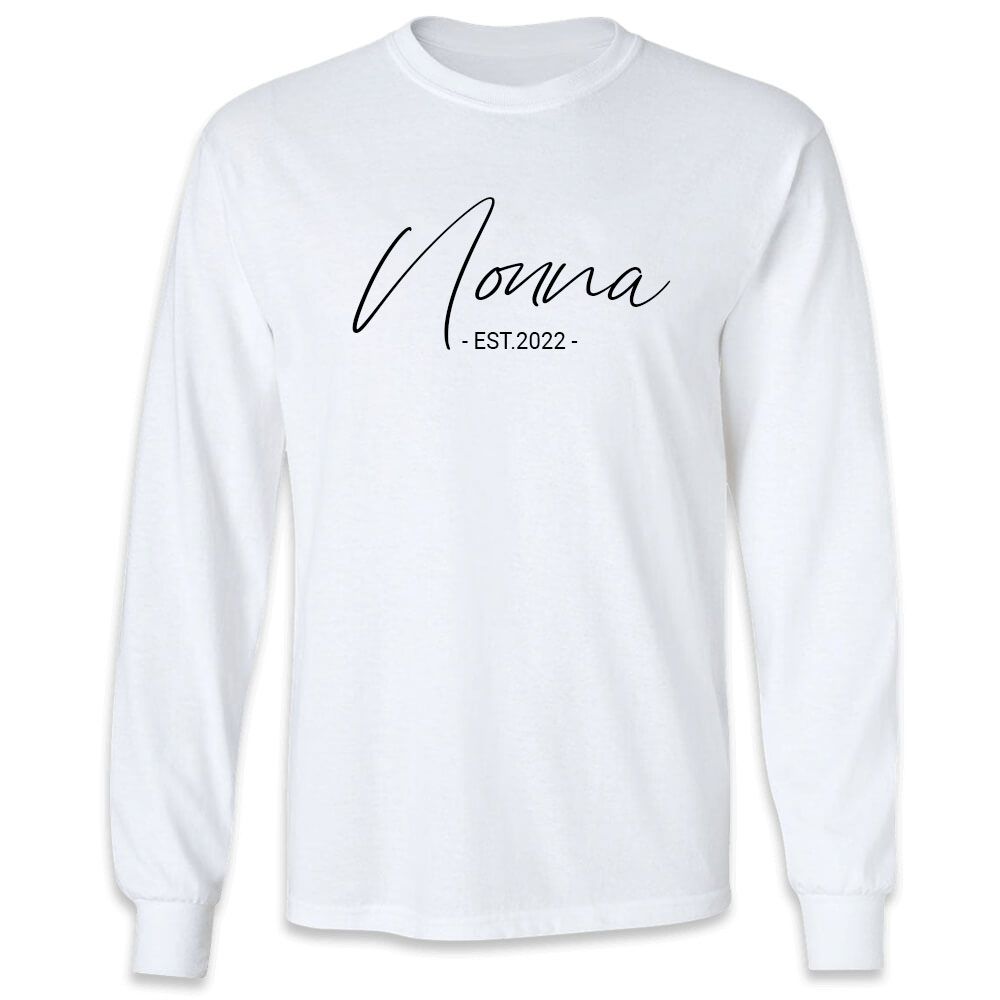 Nonna Est. 2022 Long Sleeve T-shirt - Grandma Shirts For Women Nonna Gifts white