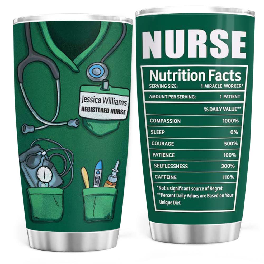 Personalized Fat Tumbler Gift - Nurse Nutrition Facts