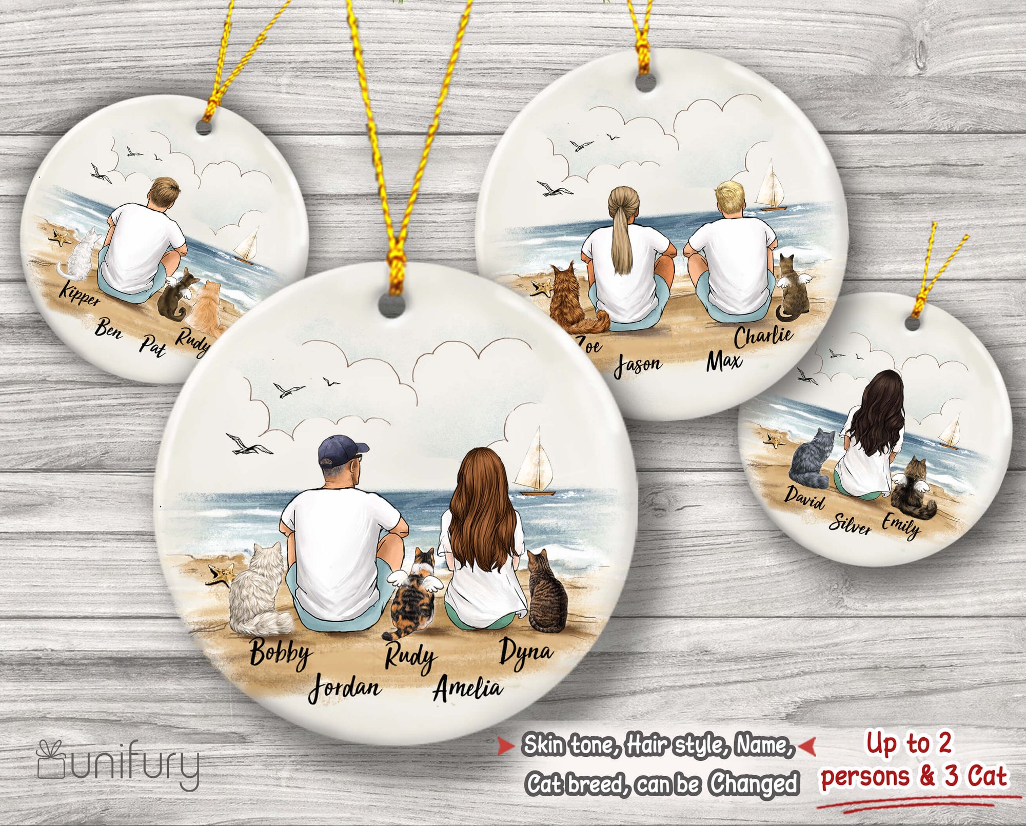 Personalized Christmas Ornaments For Cat Lovers _ Round shape 