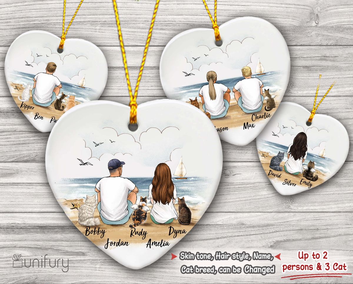 Personalized Christmas Ornaments For Cat Lovers _ Heart shape
