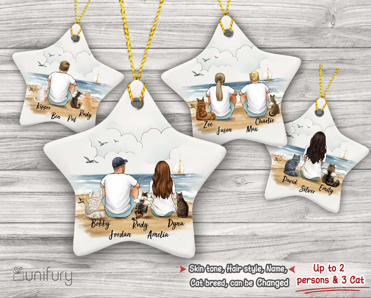 Personalized Christmas Ornaments For Cat Lovers - Star shape