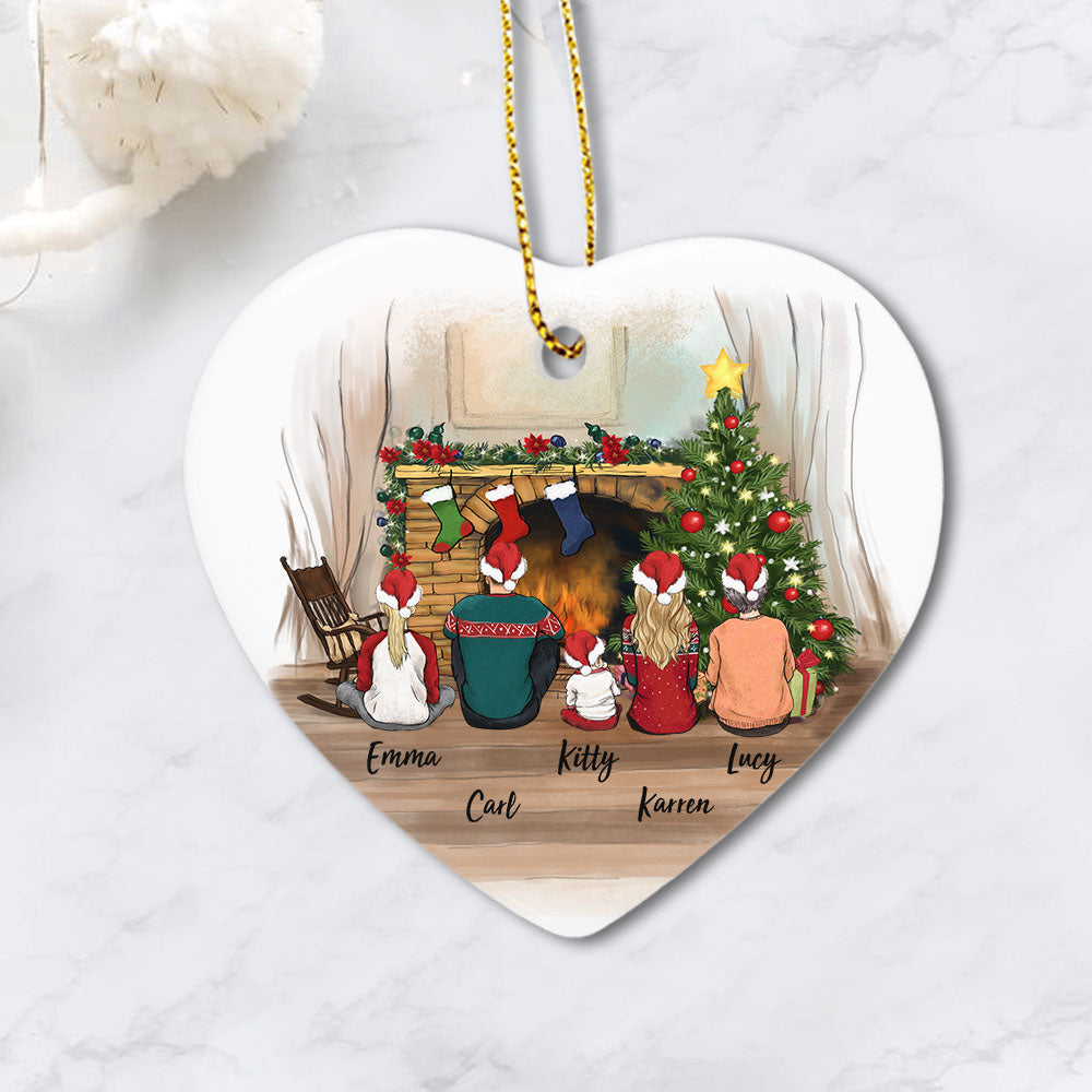 Personalized family Christmas Ceramic Ornaments gifts for the whole family (PRINTED ON BOTH SIDES) - UP TO 5 PEOPLE - Christmas - 2426