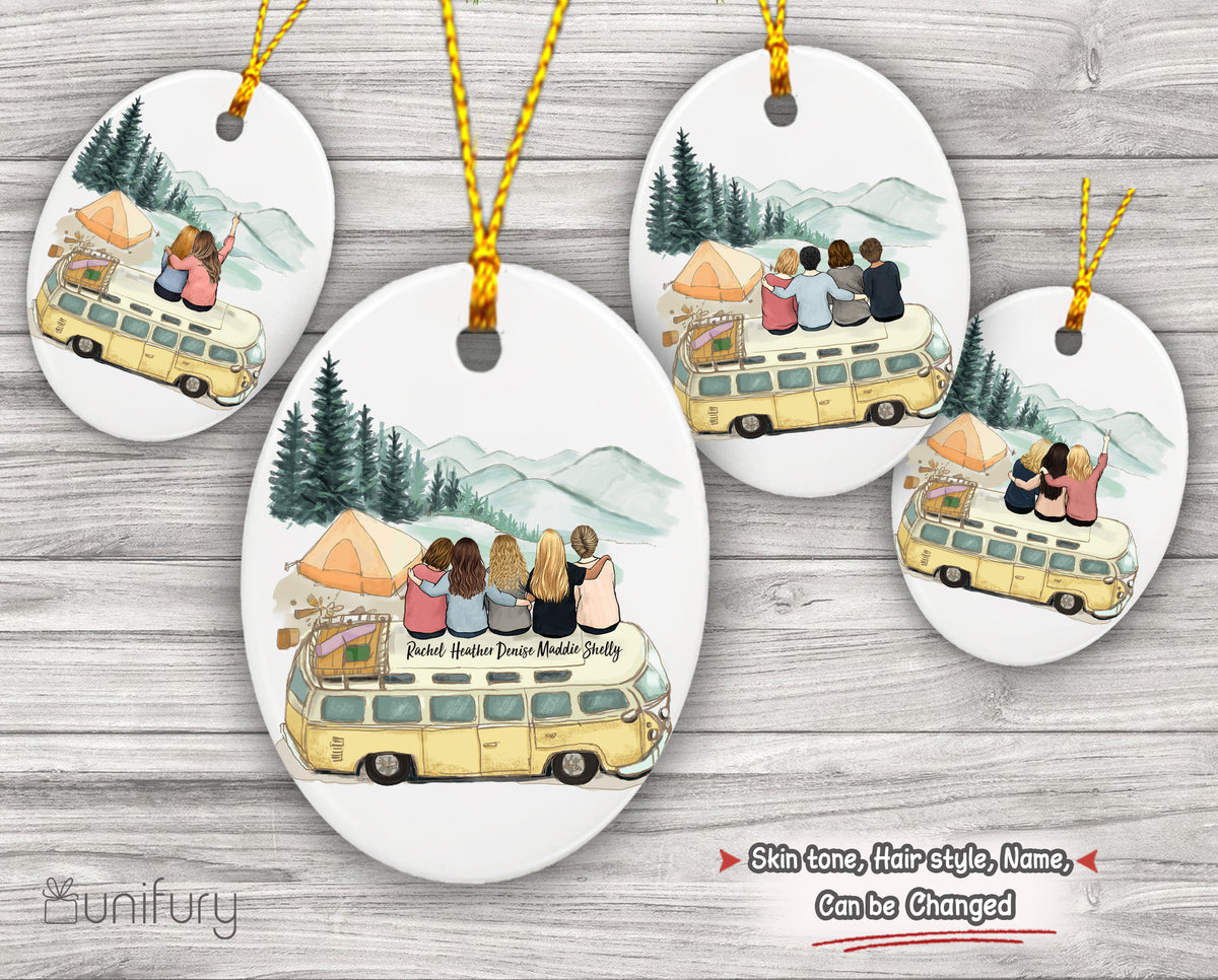 Best Friend Ornaments - BFF Camping - Oval