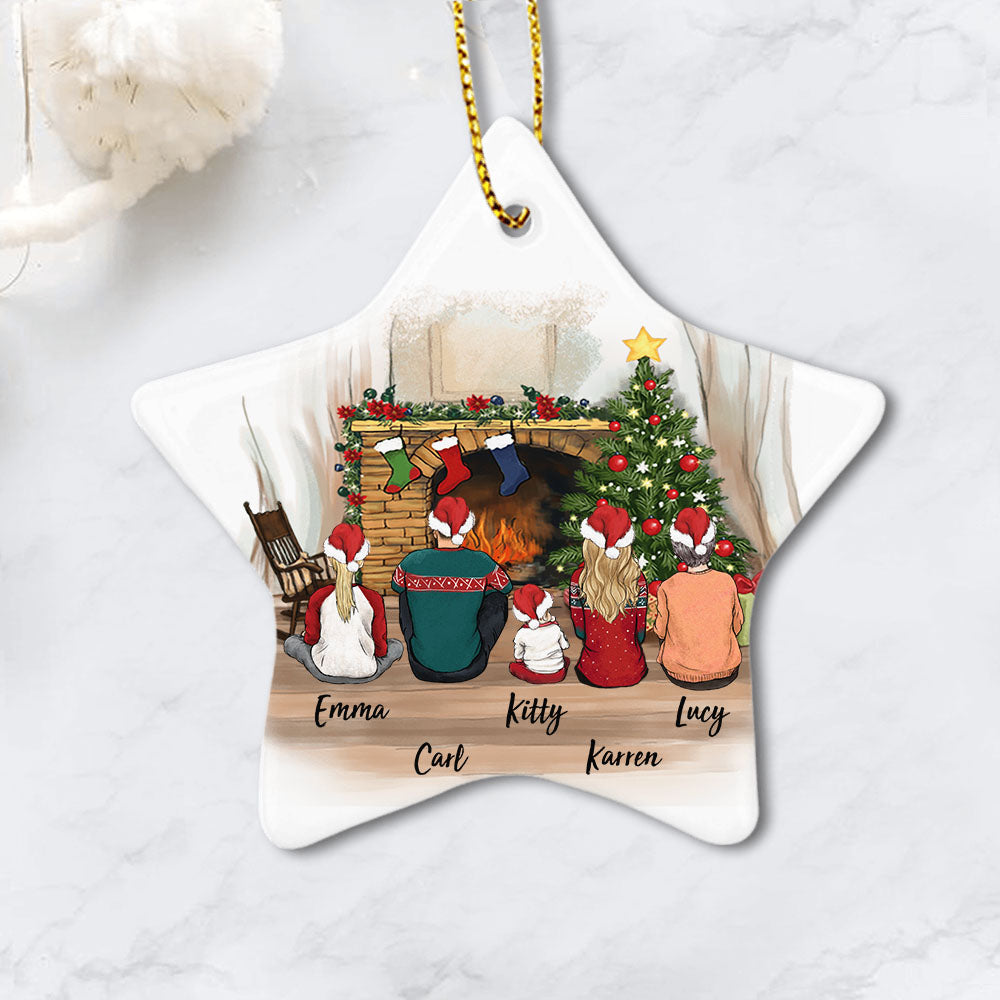 Personalized family Christmas Ceramic Ornaments gifts for the whole family (PRINTED ON BOTH SIDES) - UP TO 5 PEOPLE - Christmas - 2426