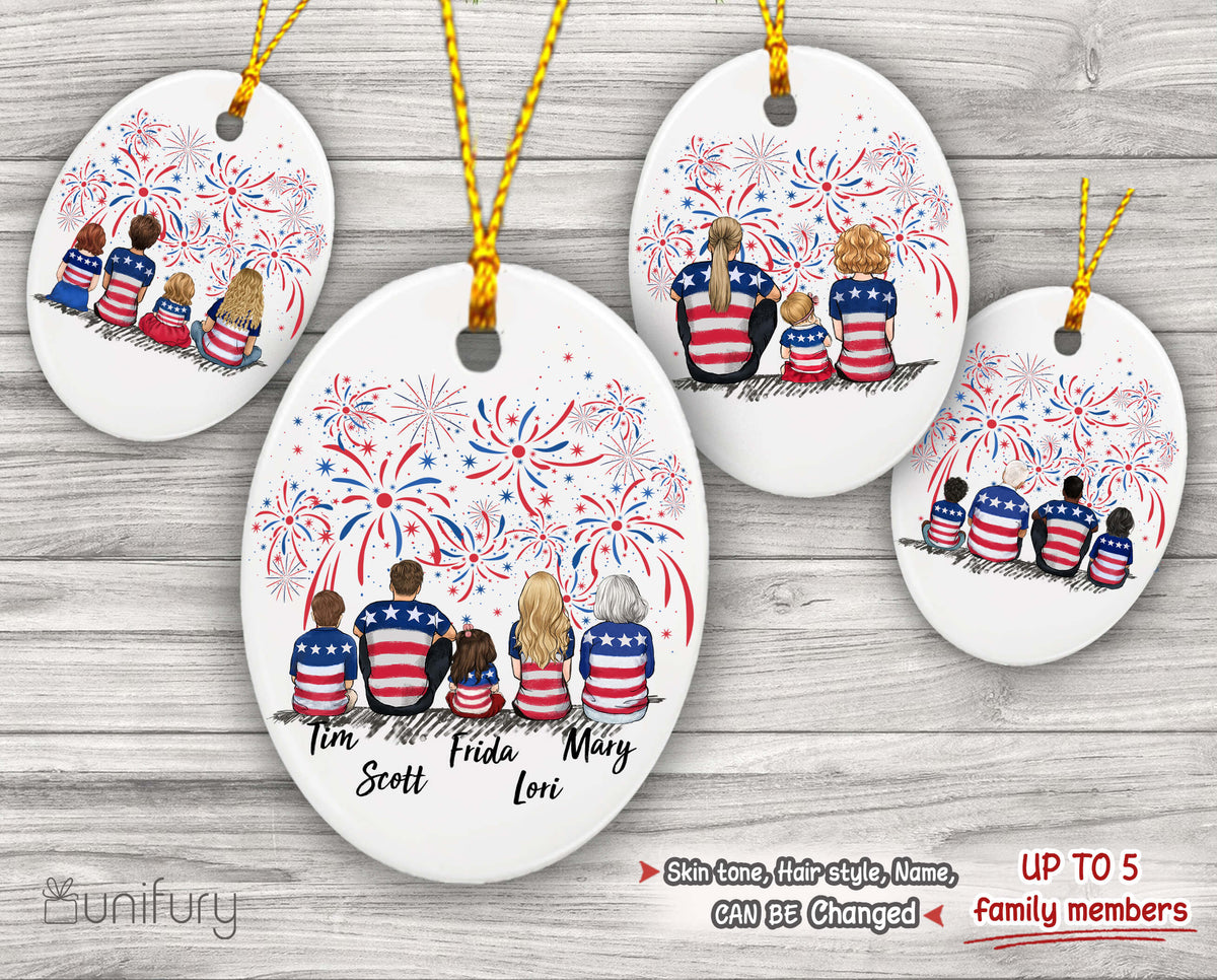 Personalized Whole Family 4th Of July Ornament