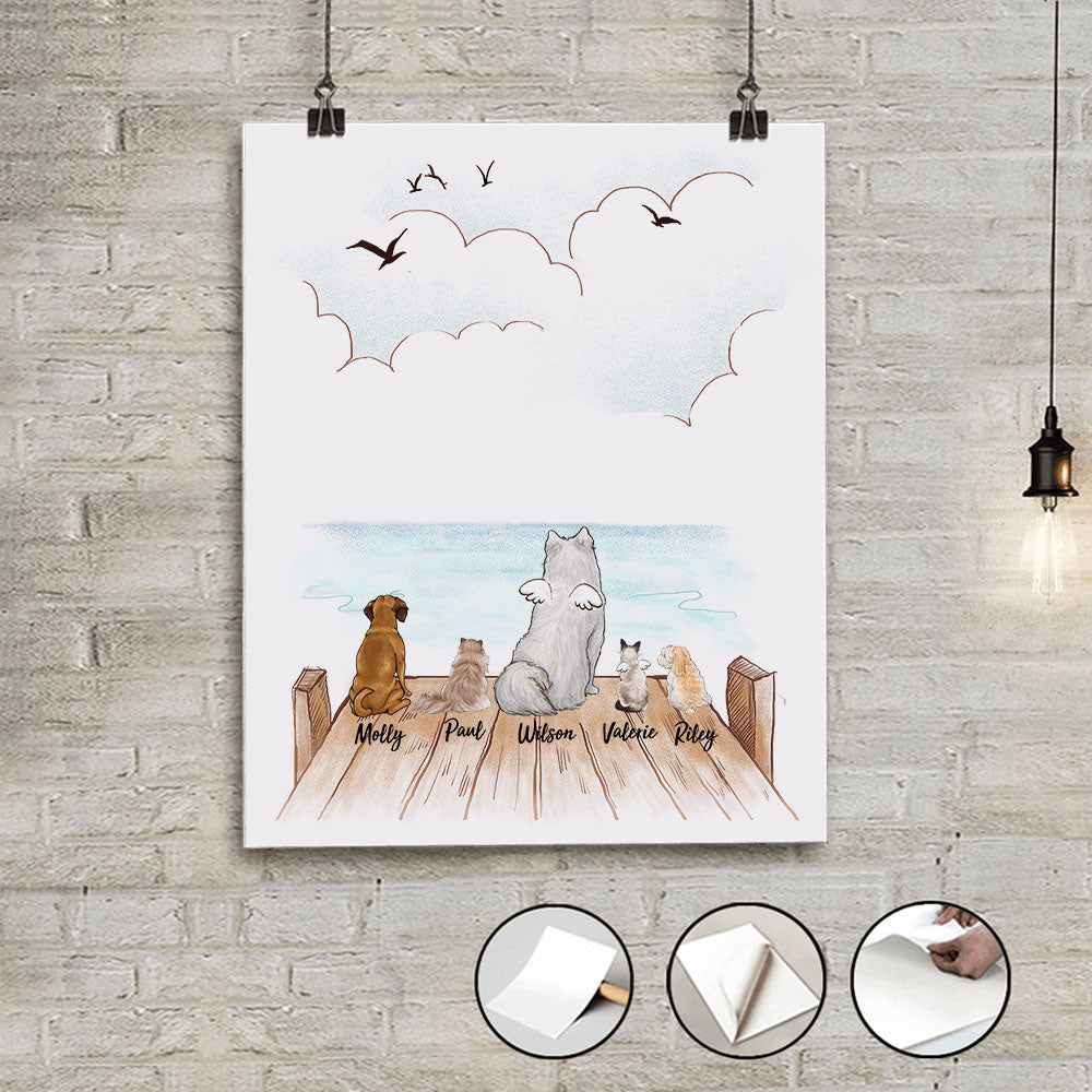 Personalized custom dog &amp; cat peel &amp; stick poster - Wooden Dock
