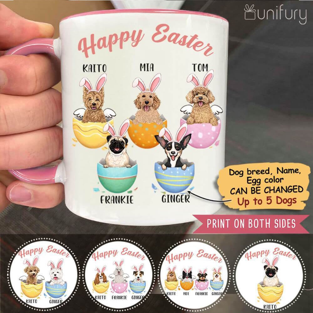 Personalized Accent Mug Gifts For Dog Lovers - Easter Egg