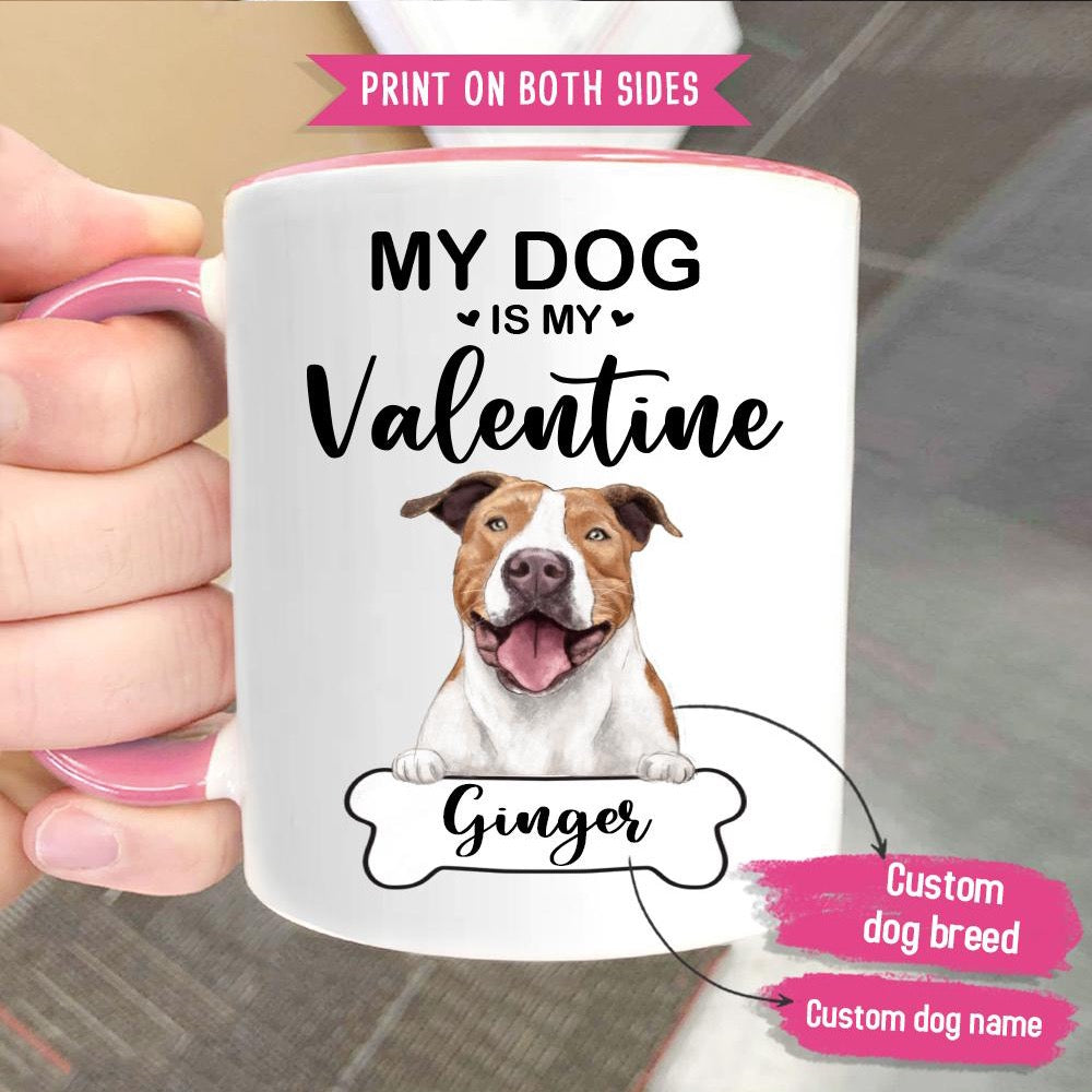 Personalized Accent Mug Gifts For Dog Lovers - My Dog Is My Valentine