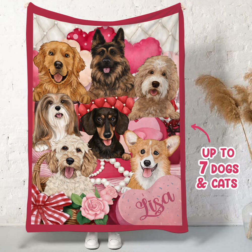 Fleece Blanket Gifts For Dog Moms - Valentine's Day Blanket
