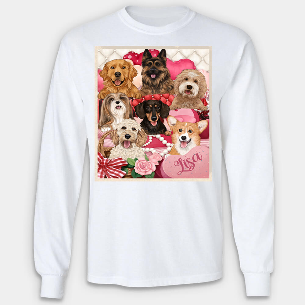 Personalized Long Sleeve Valentine&#39;s Day Gift For Dog Lovers