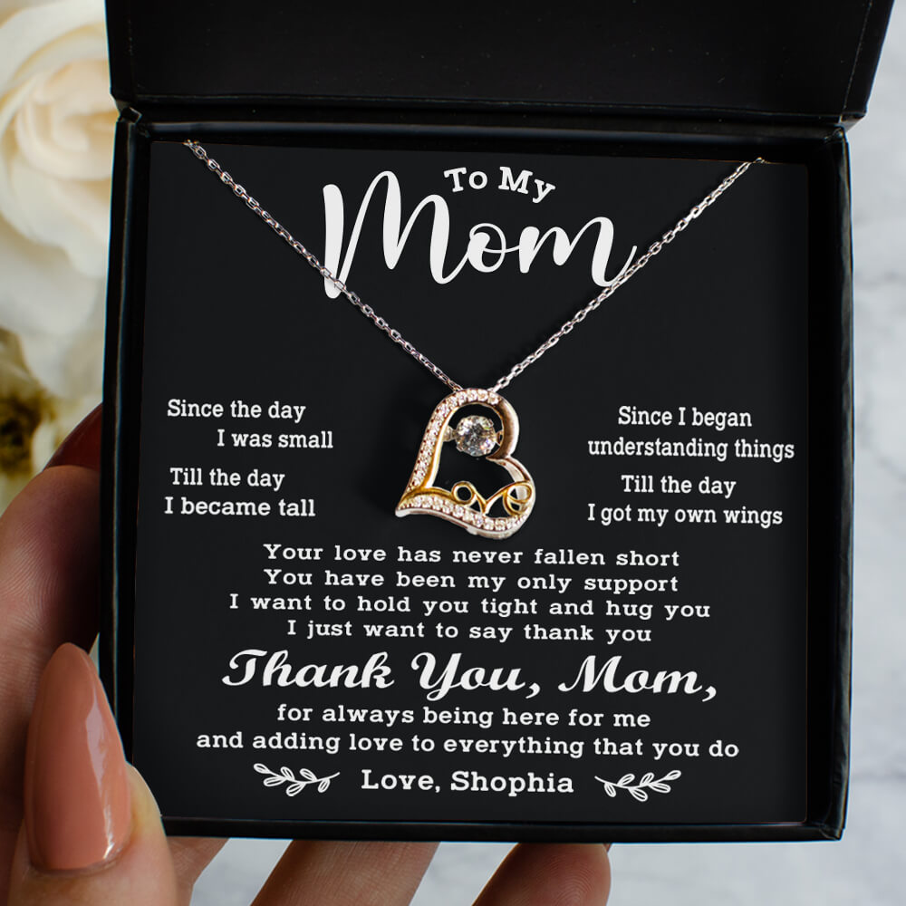 Personalized Love Dancing Necklace Mother&#39;s Day Gift from Daughter Son  Since the day I was small