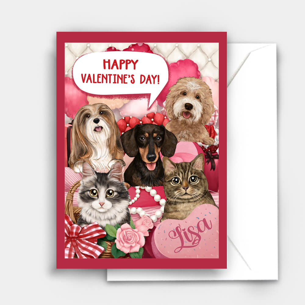 Personalized Postcard - Valentine&#39;s Day Card for Dog Lovers