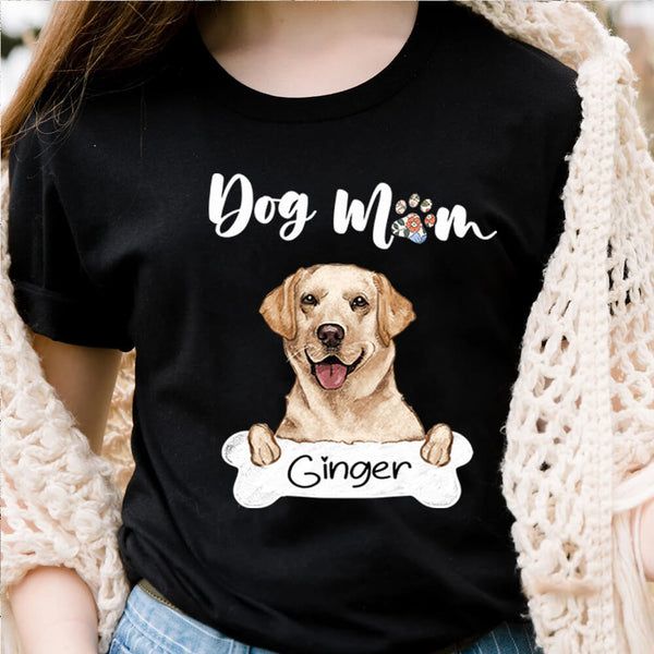 Dog Mom - Personalized Shirt - Birthday, Funny, Mother's Day Gift for Her, Woman, Girl, Dog Mom, Dog Mama, Fur Mama Women Tee / White / XL