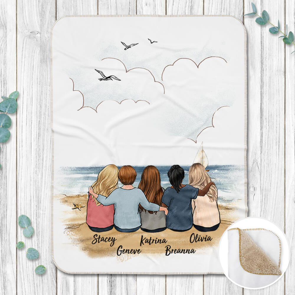 Personalized gifts for best friends Sherpa Blanket - Beach