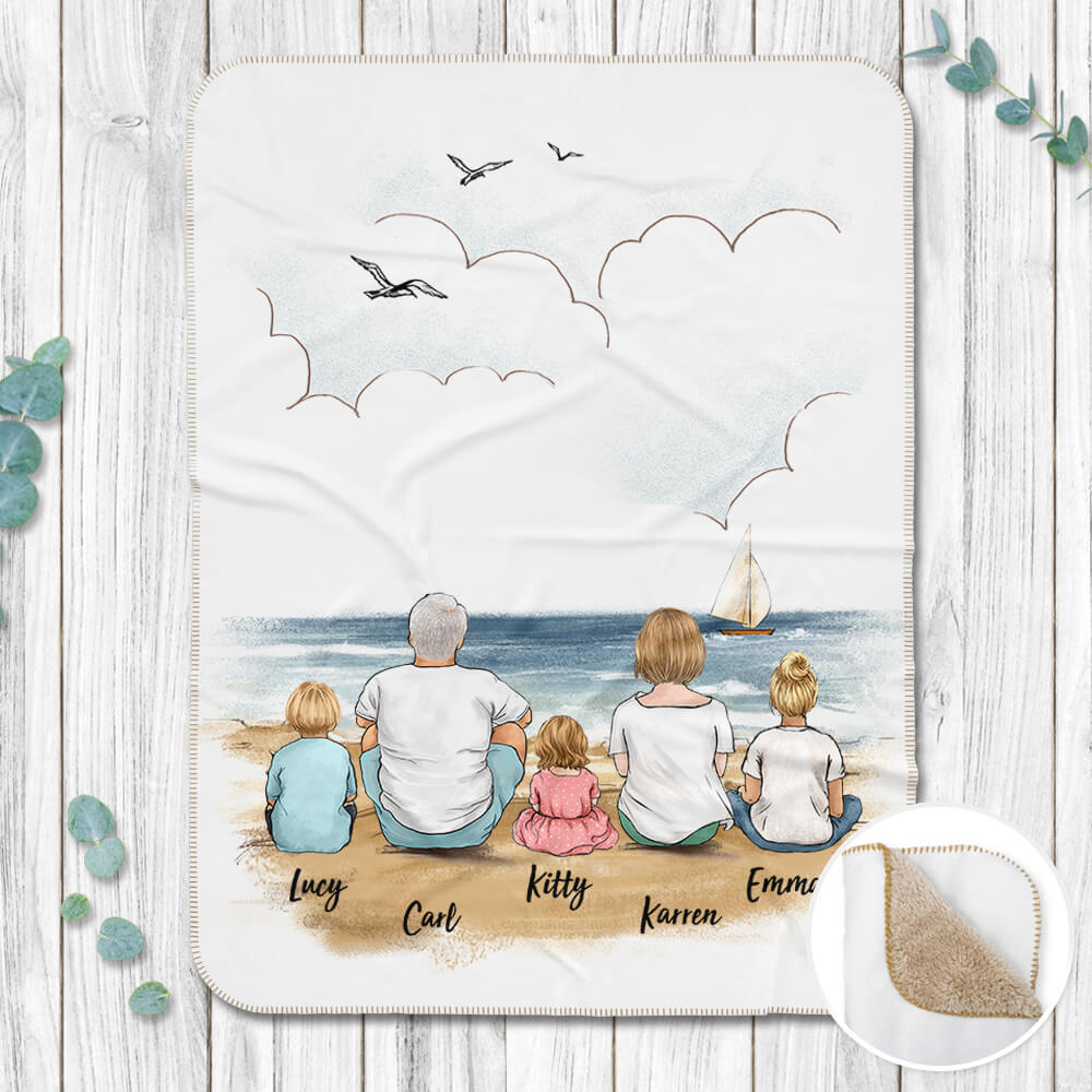 Personalized gifts for family Sherpa Blanket - Beach