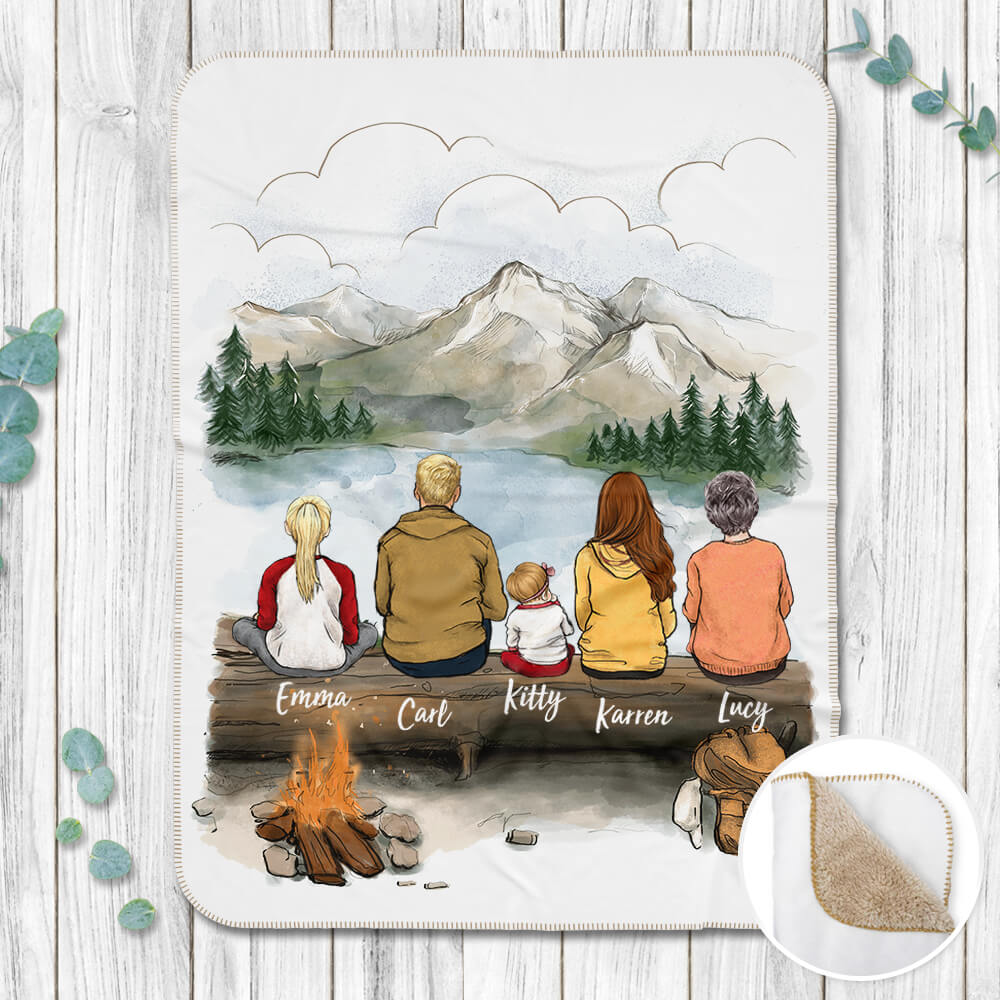 Personalized gifts for family Sherpa Blanket - Hiking