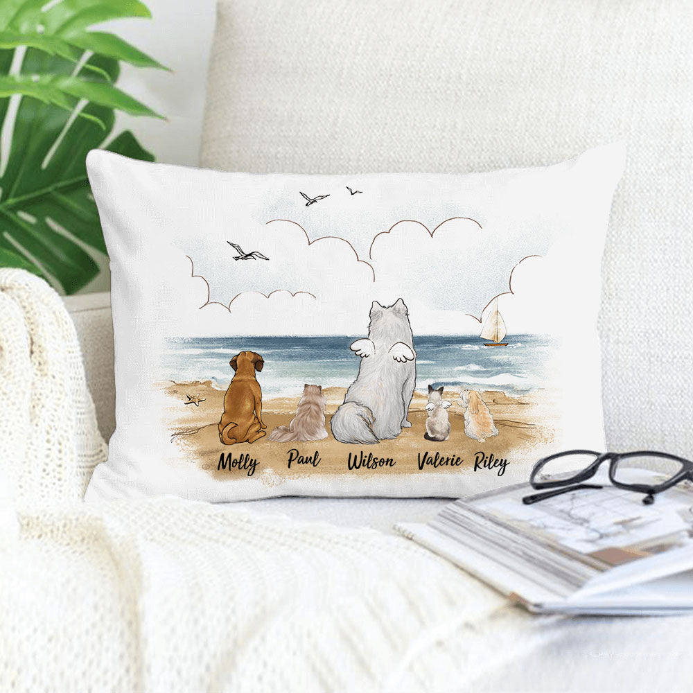  Custom Throw Pillow for Dog Cat Lovers - Beach - 13x19in