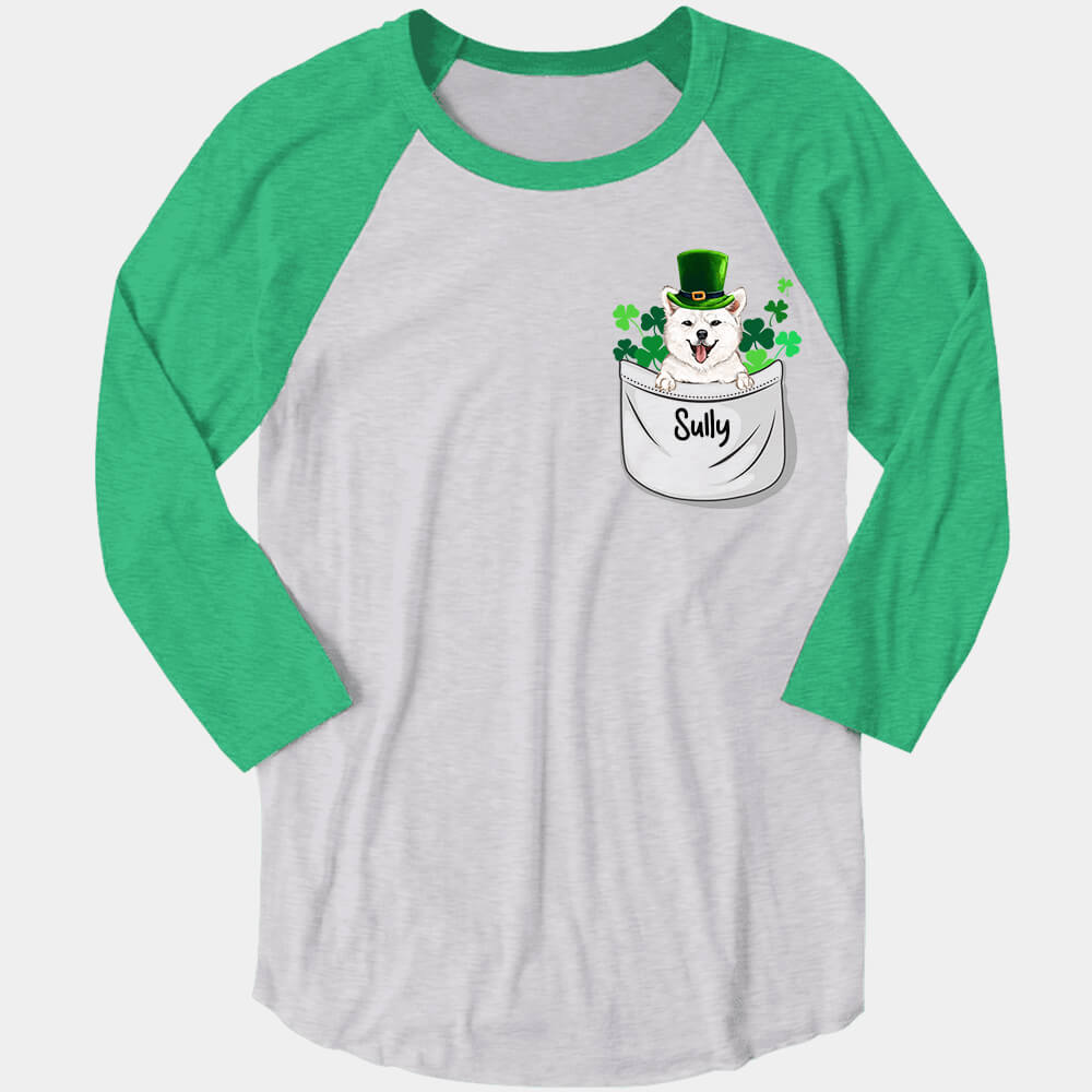 Pocket Dog Baseball T-shirt - St Patrick&#39;s Day shirts personalized gifts for dog lovers