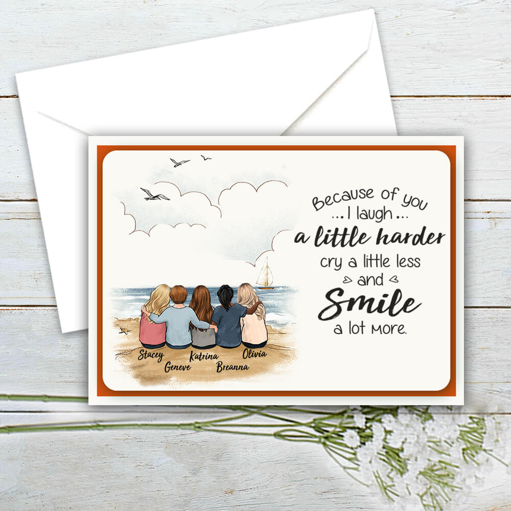Personalized Christmas Postcard gifts for best friends - Beach