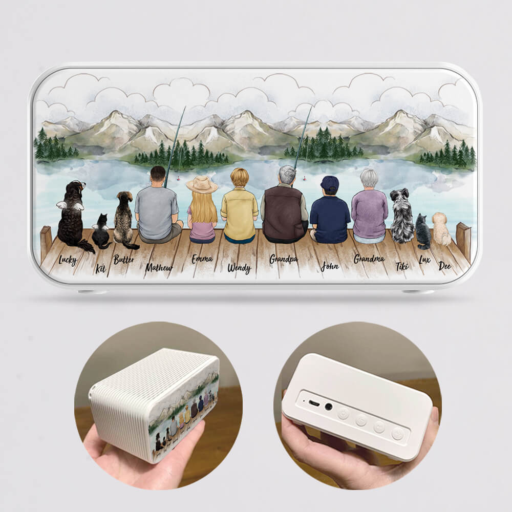 Personalized Bluetooth Speakers - Family and Dogs Cats