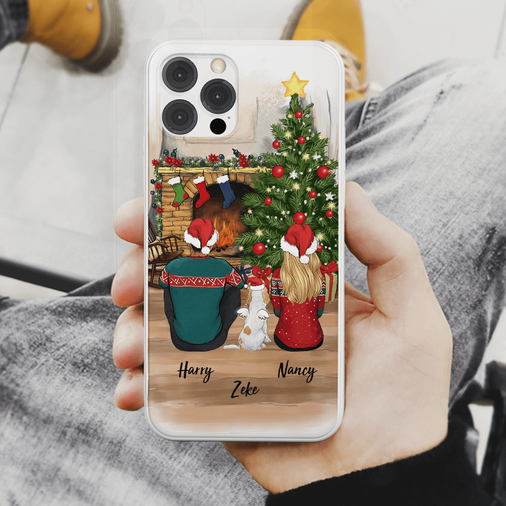 Personalized Christmas Phone Case Gifts For Dog Lovers - Dog Couple