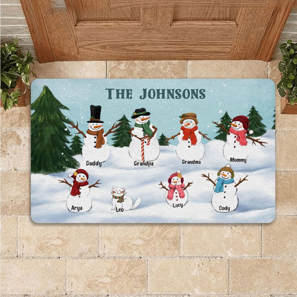 Personalized Christmas Doormat gifts - Snowman