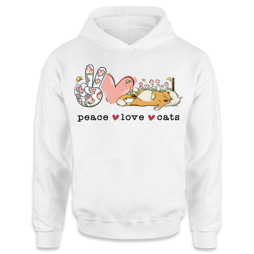 Peace Love Cats hoodie gifts for cat lovers