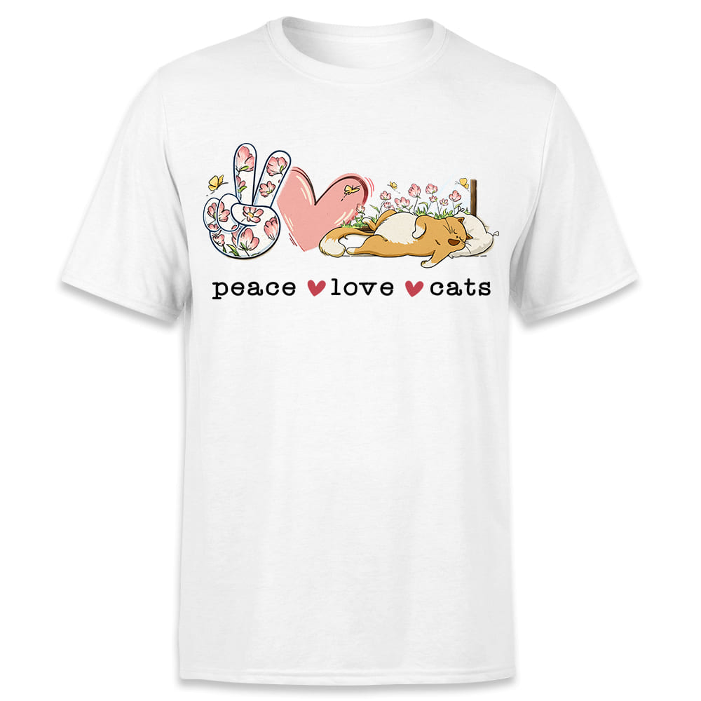Peace Love Cats T-shirt gifts for cat lovers