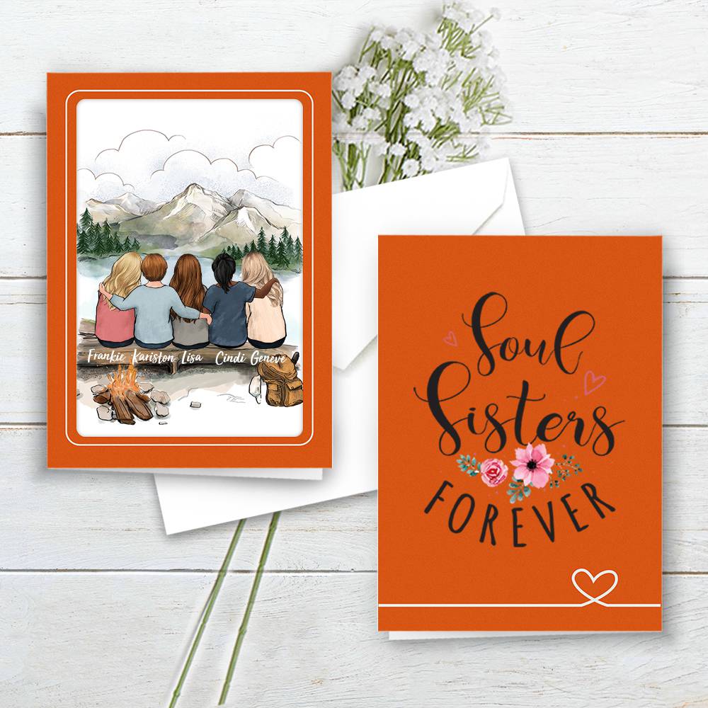 Personalized Best Friend Folded Greeting Card gift ideas - Hiking